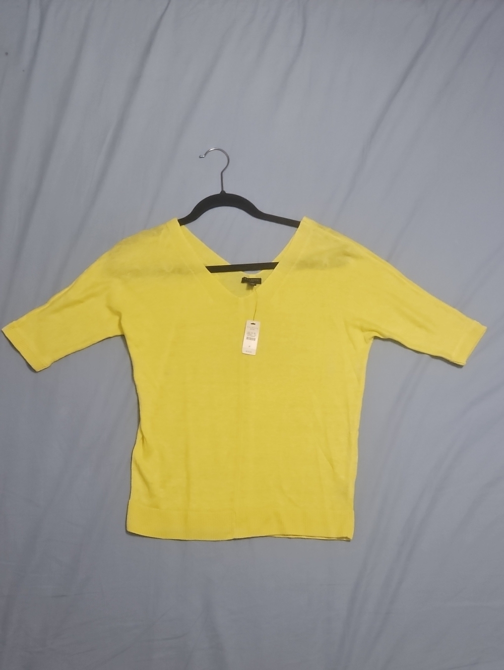 Talbots Bright Yellow V-Neck Short Sleeve Knit Top